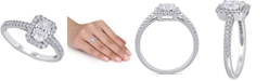Macy's Diamond Oval Center Halo Engagement Ring (1 ct. t.w.) in 14k White Gold